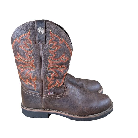 Justin Driller Steel Toe Western Work Boots Men's Size 11.5 in EUC! - Picture 1 of 12